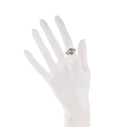 David Yurman Sterling Silver Diamond Morganite 10mm Petite Wheaton Ring 54 7 2 of 4