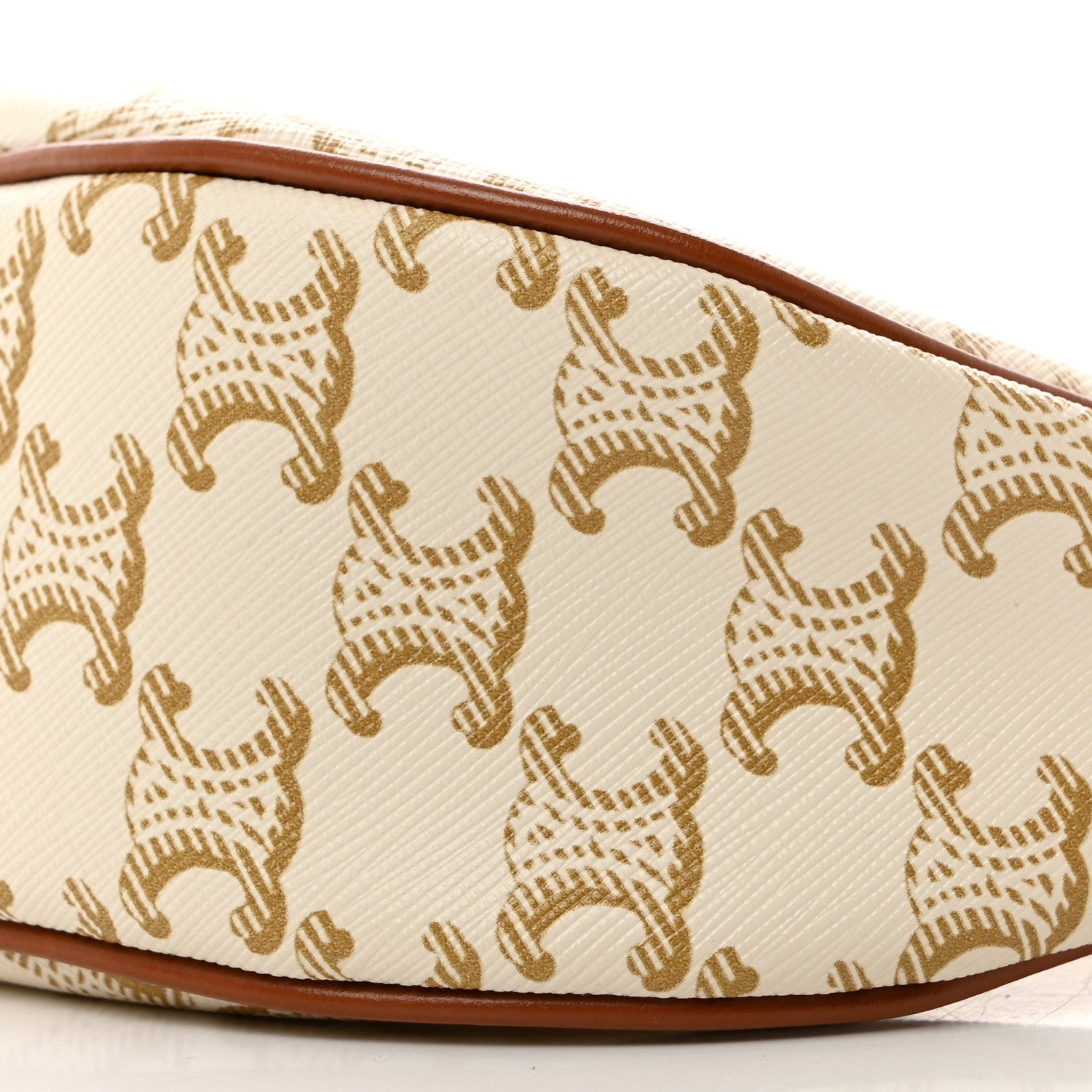 Celine Canvas Calfskin Ava Triomphe Shoulder Bag White 10 of 10