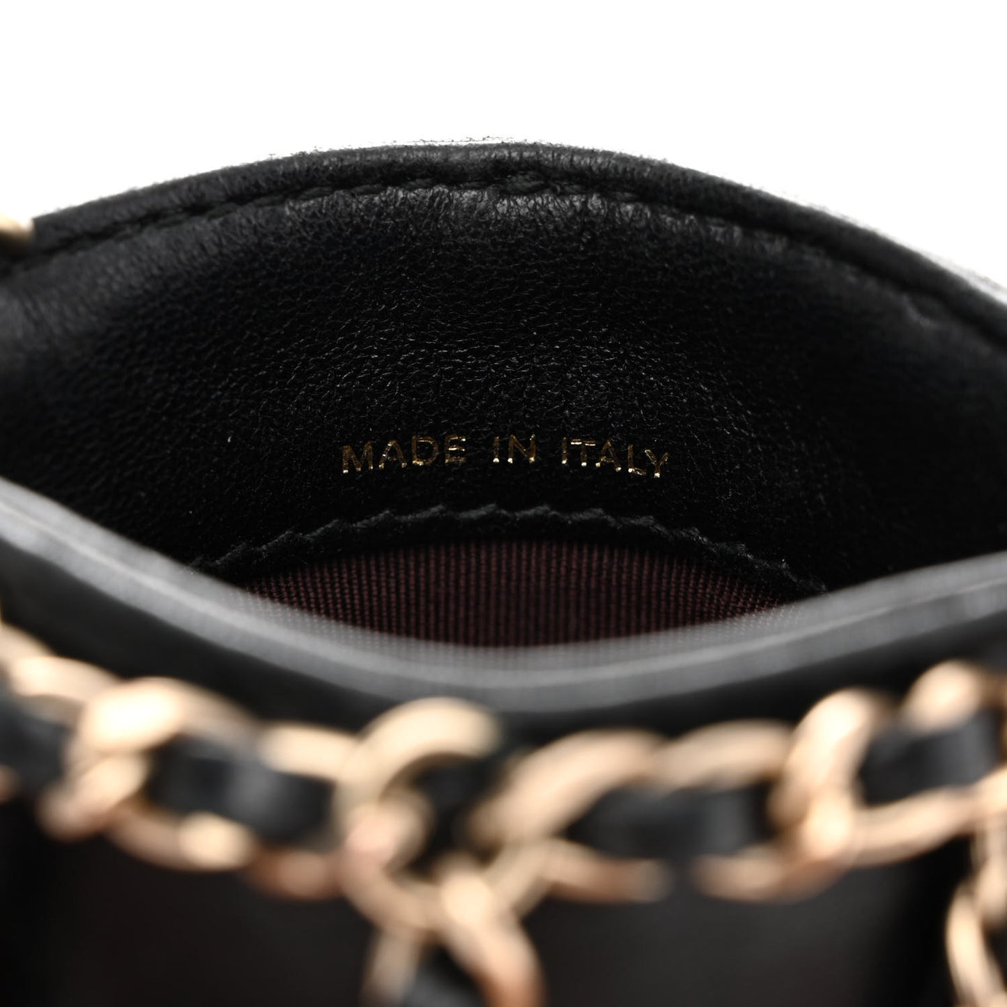 Lambskin Tech Me Out Clutch With Chain Black