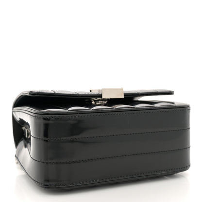 Saint Laurent Patent Calfskin Matelasse Monogram Small Vicky Chain Bag Black 4 of 11