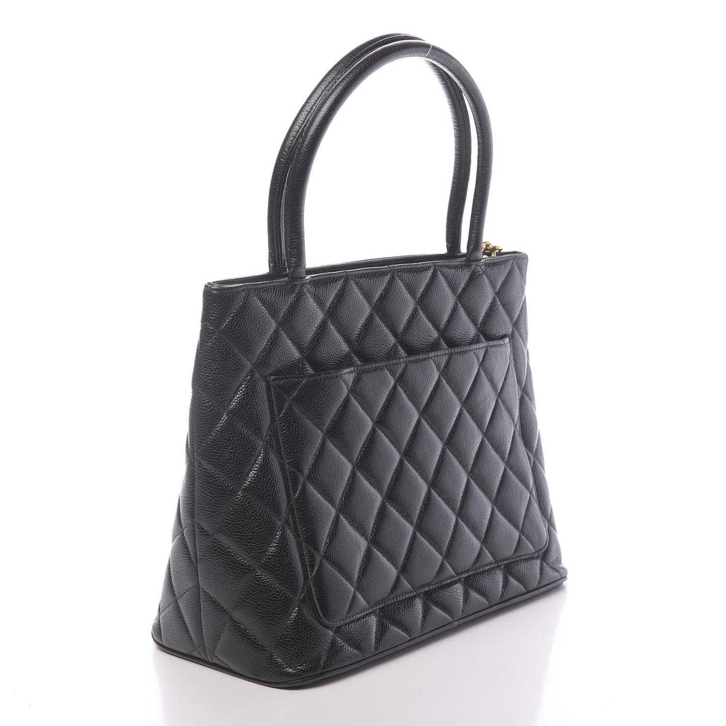 Caviar Quilted Medallion Tote Black