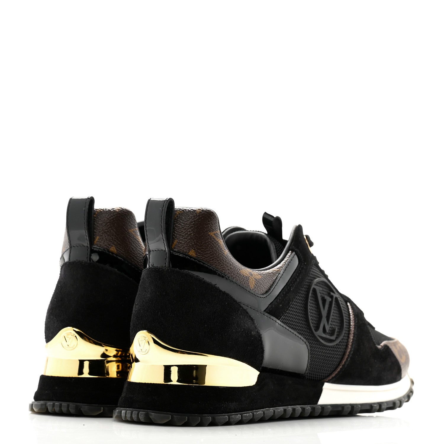 Louis Vuitton Suede Monogram Run Away Sneakers 37 Black 4 of 8