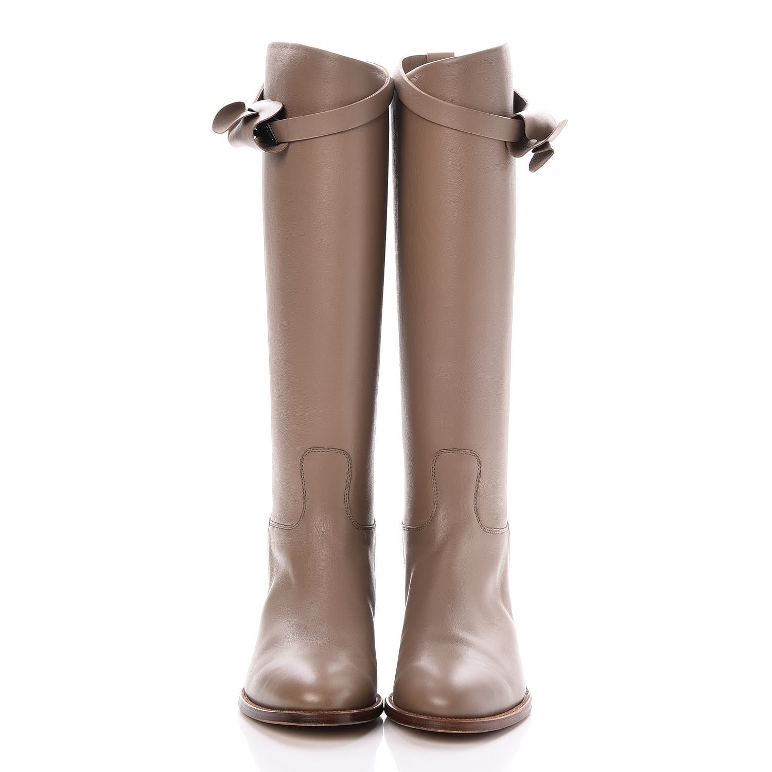 Hermes Swift Kelly Jumping Boots 38.5 Etoupe 2 of 9