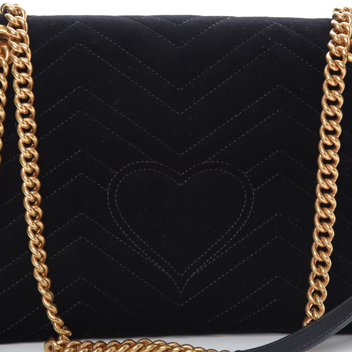 Gucci Velvet Matelasse Medium GG Marmont Shoulder Bag Black 5 of 8
