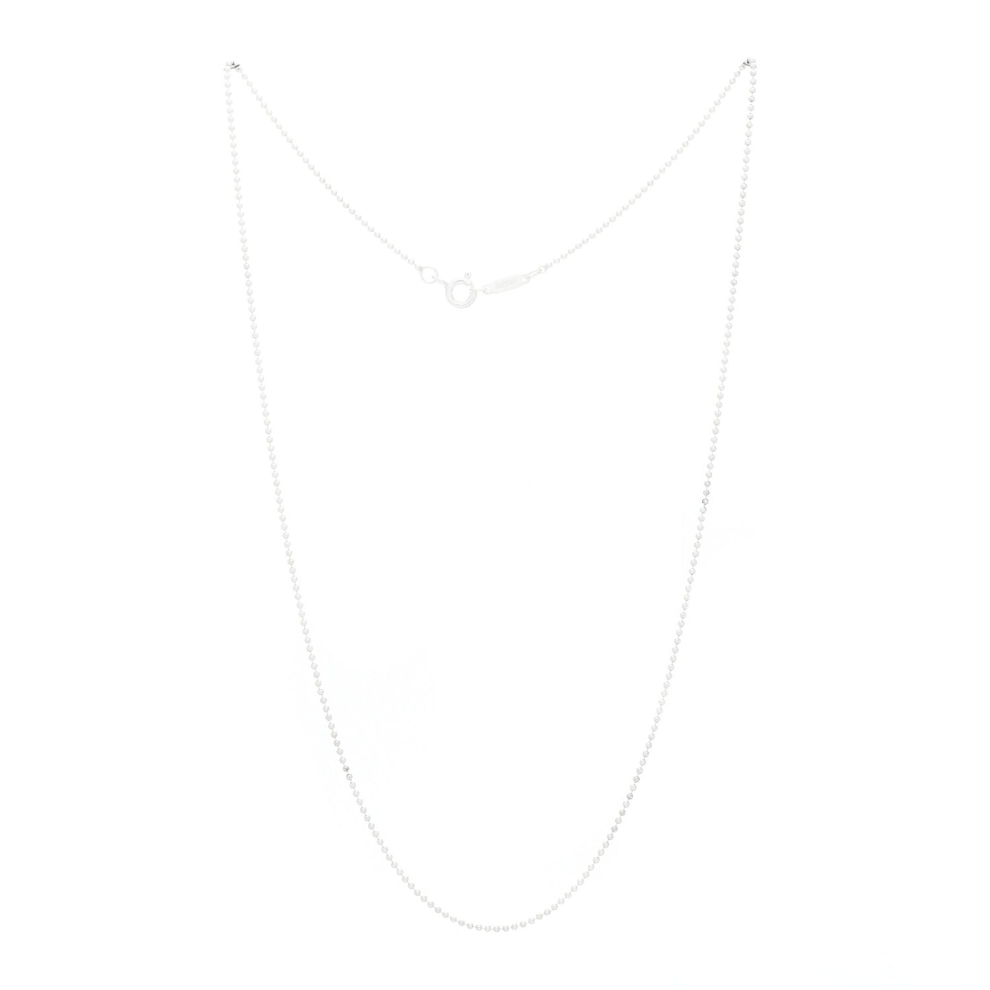 Sterling Silver 1.2mm Bead Chain Necklace 18"