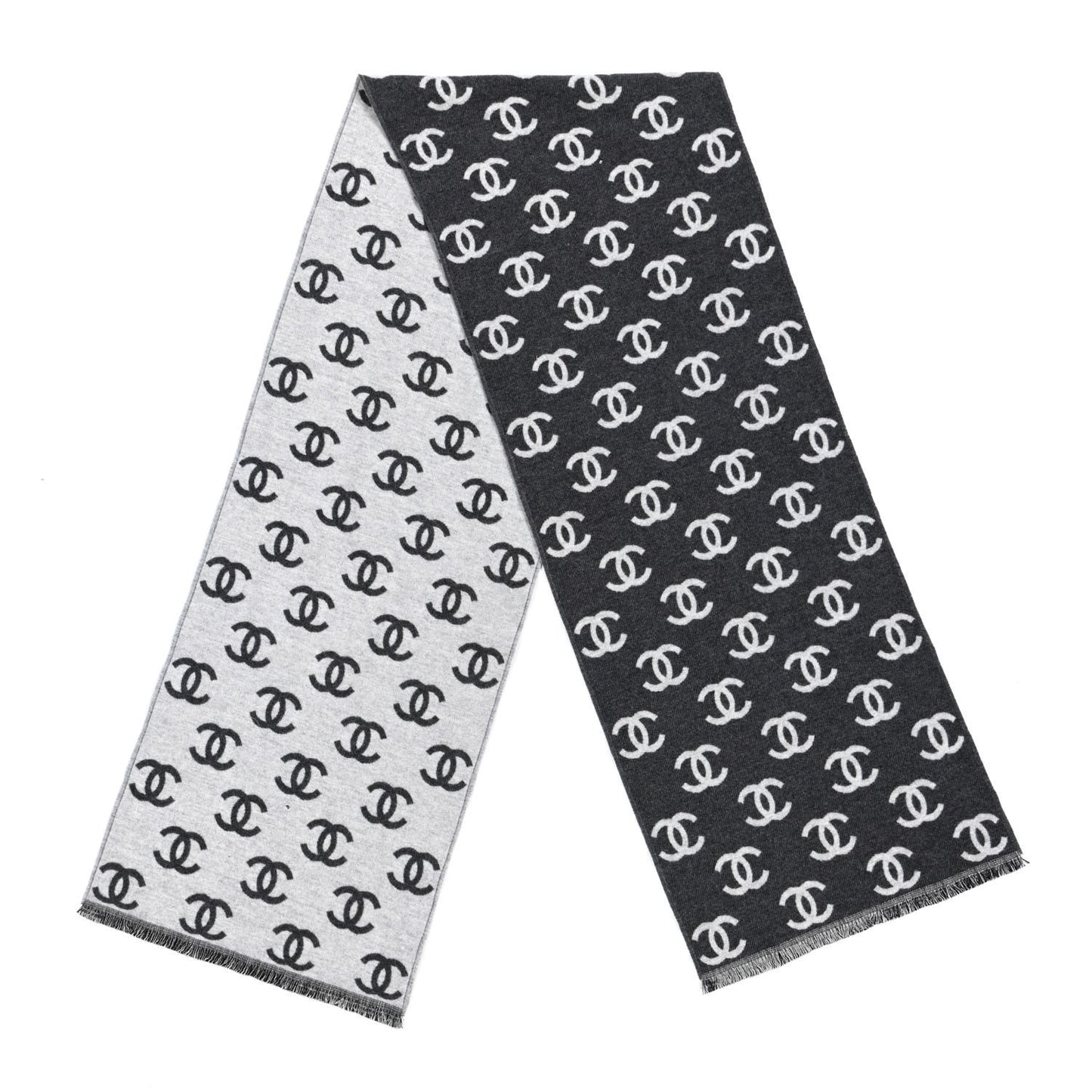 Wool Cashmere CC Scarf Grey