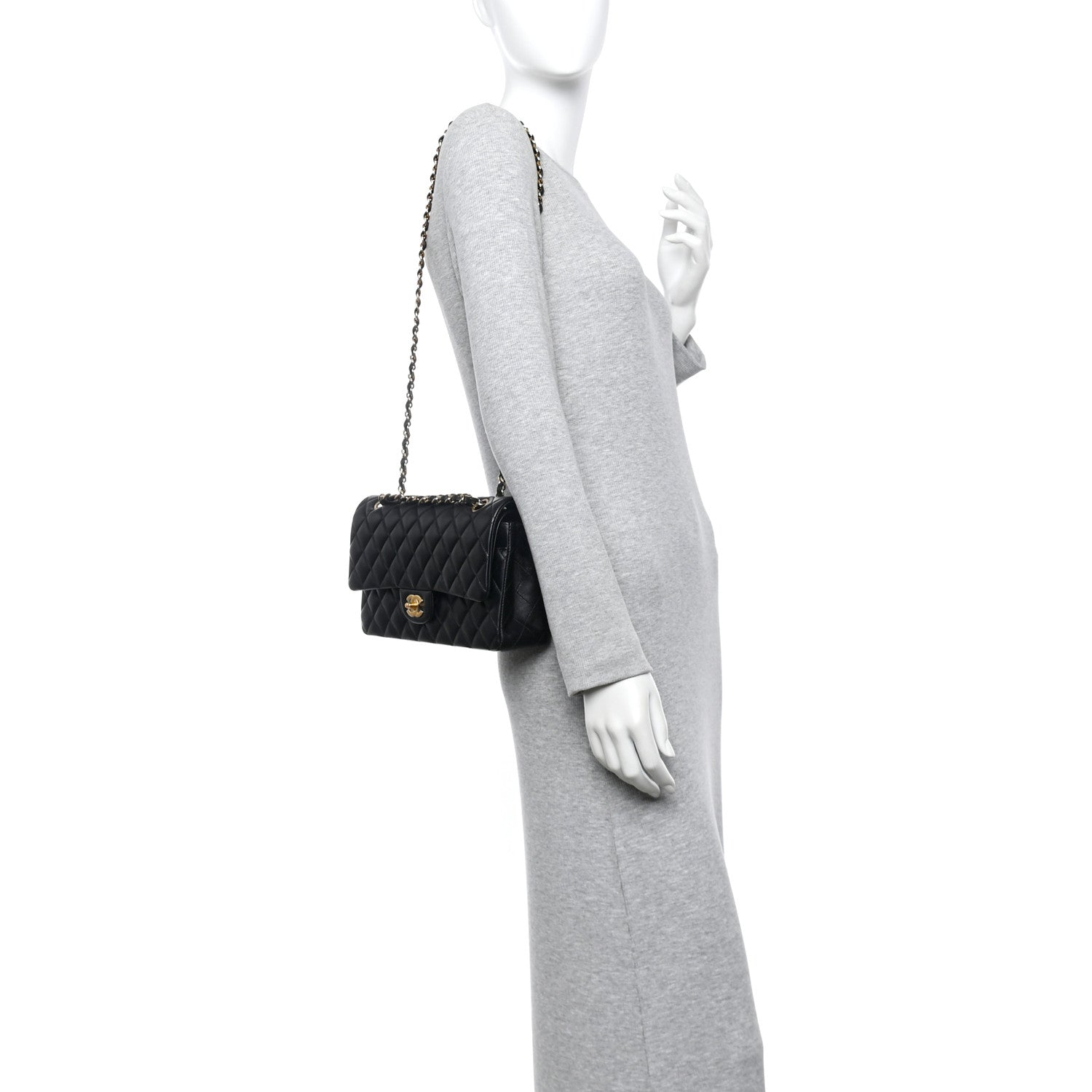 Chanel Lambskin Quilted Medium Double Flap Black 2 of 13