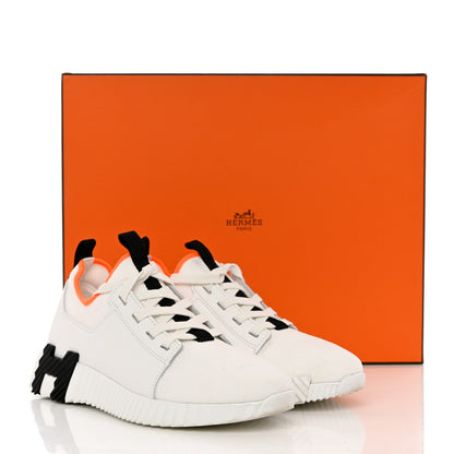Hermes Knit Calfskin Depart Sneakers 36.5 White 9 of 9
