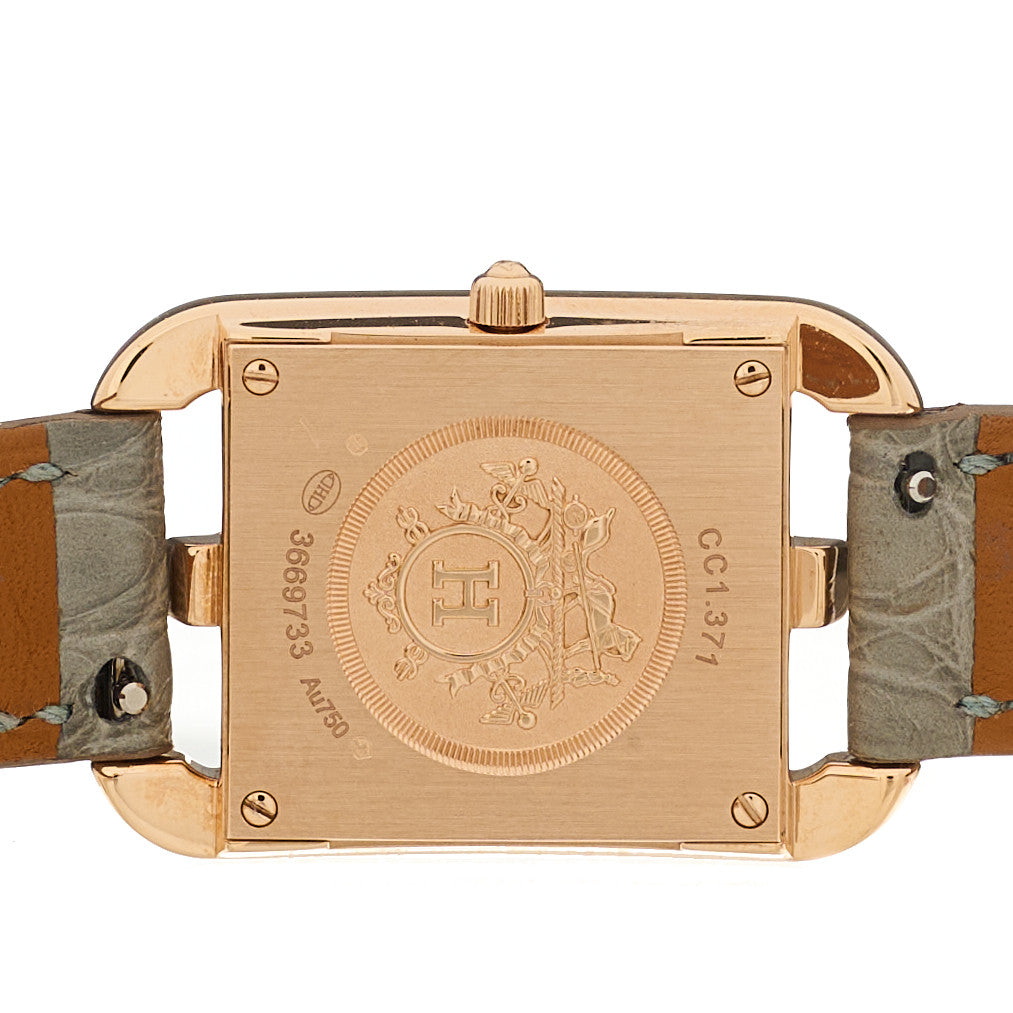 18K Rose Gold Alligator Diamond Bezel 23mm Cape Cod Chaine d'Ancre Joaillier Quartz Watch Gris Perle