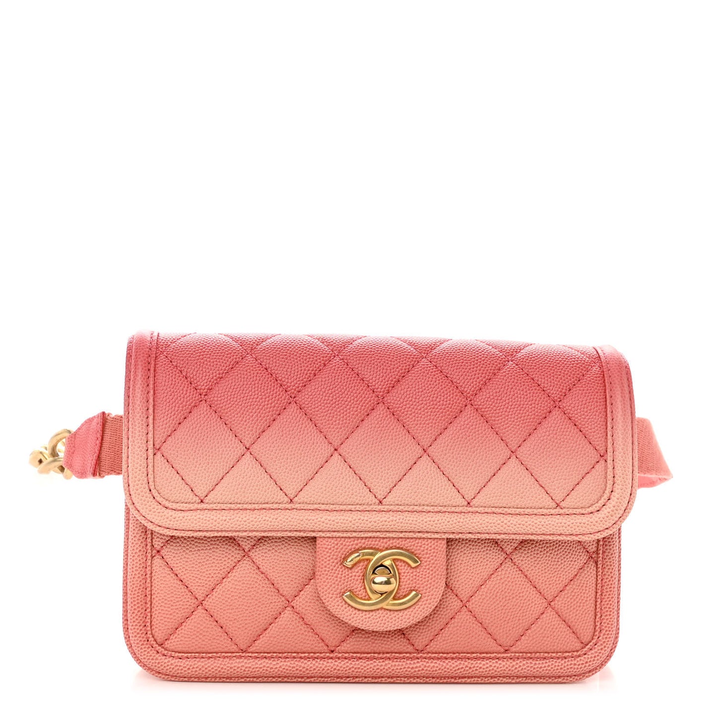 Caviar Quilted Sunset On The Sea Waist Bag Coral