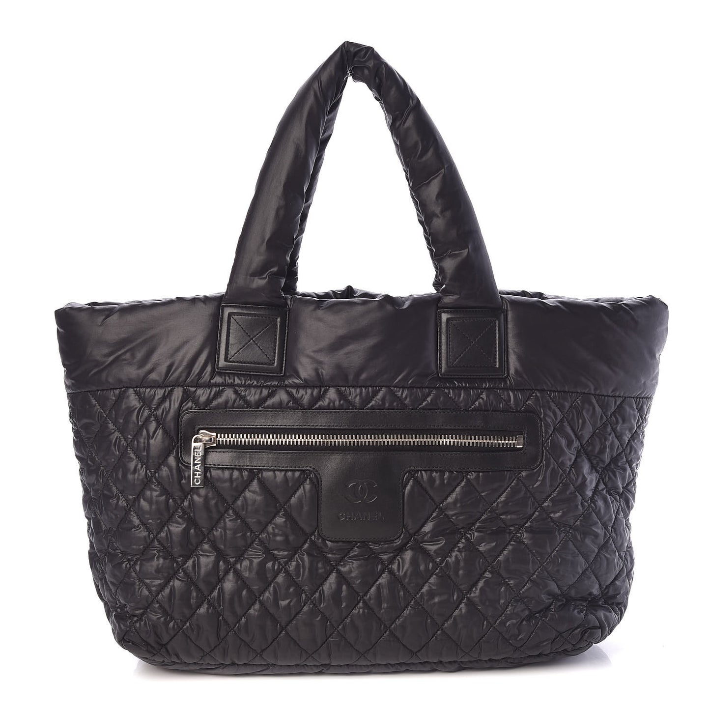 Nylon Quilted Large Coco Cocoon Tote Black