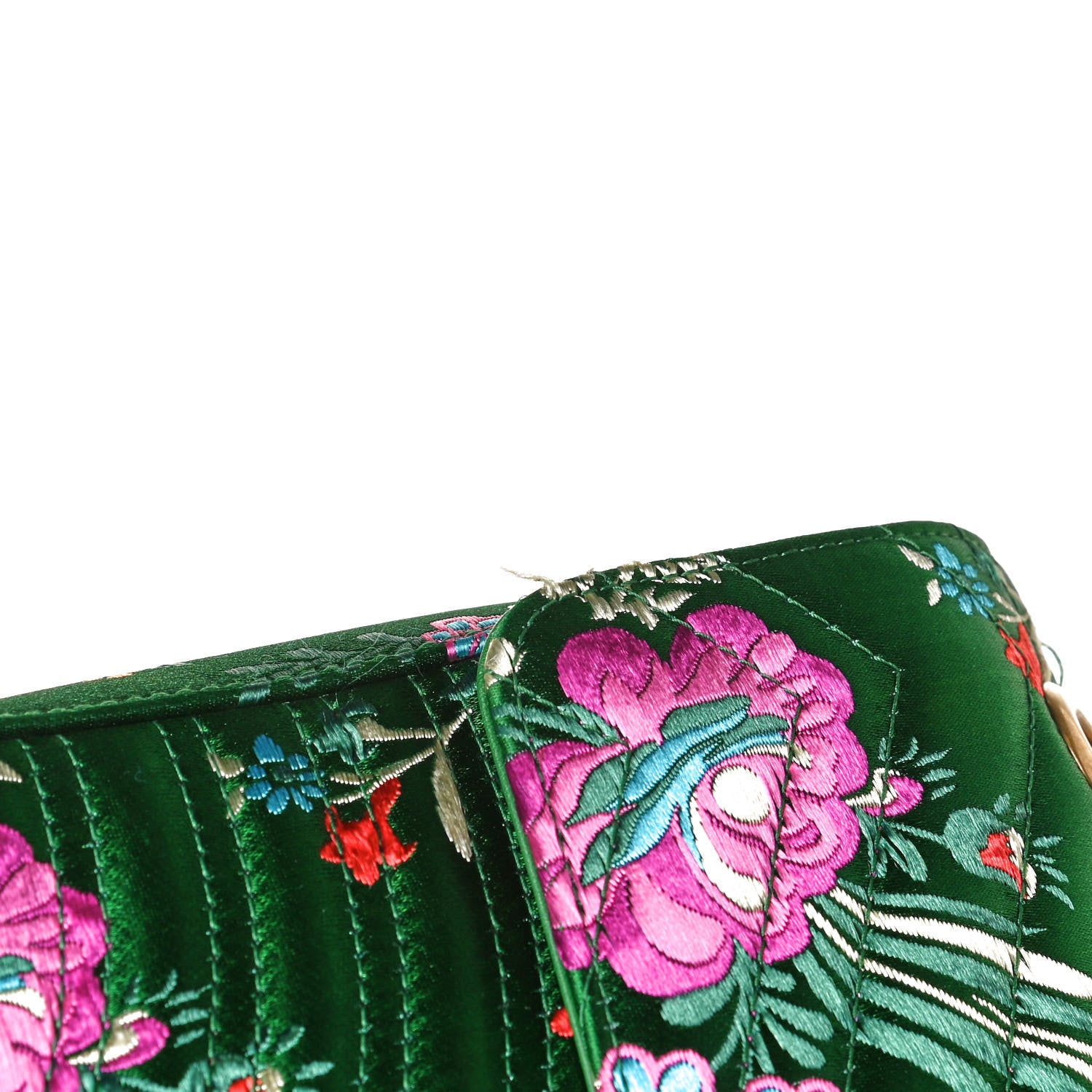Gucci Jacquard Matelasse Floral Medium GG Marmont Shoulder Bag Green 11 of 17