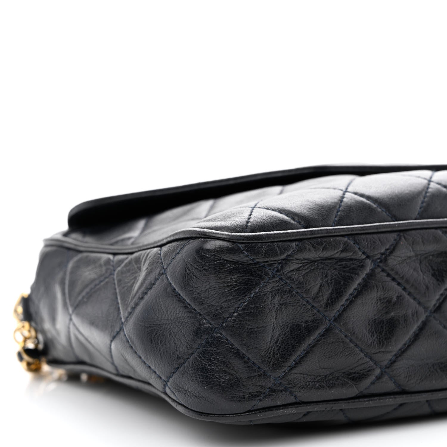 Chanel Lambskin Quilted Tassel Camera Case Navy 10 of 11