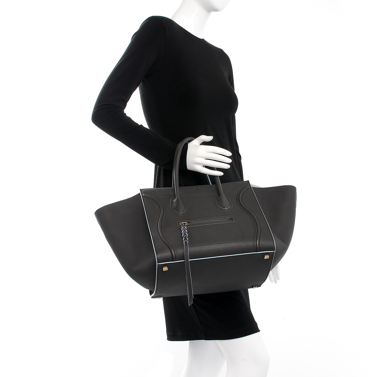 Celine Baby Grained Calfskin Medium Phantom Luggage Anthracite 2 of 11