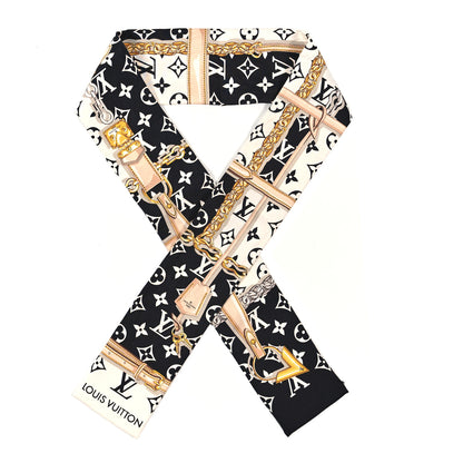 Louis Vuitton Silk Monogram Confidential Bandeau Black 1 of 3
