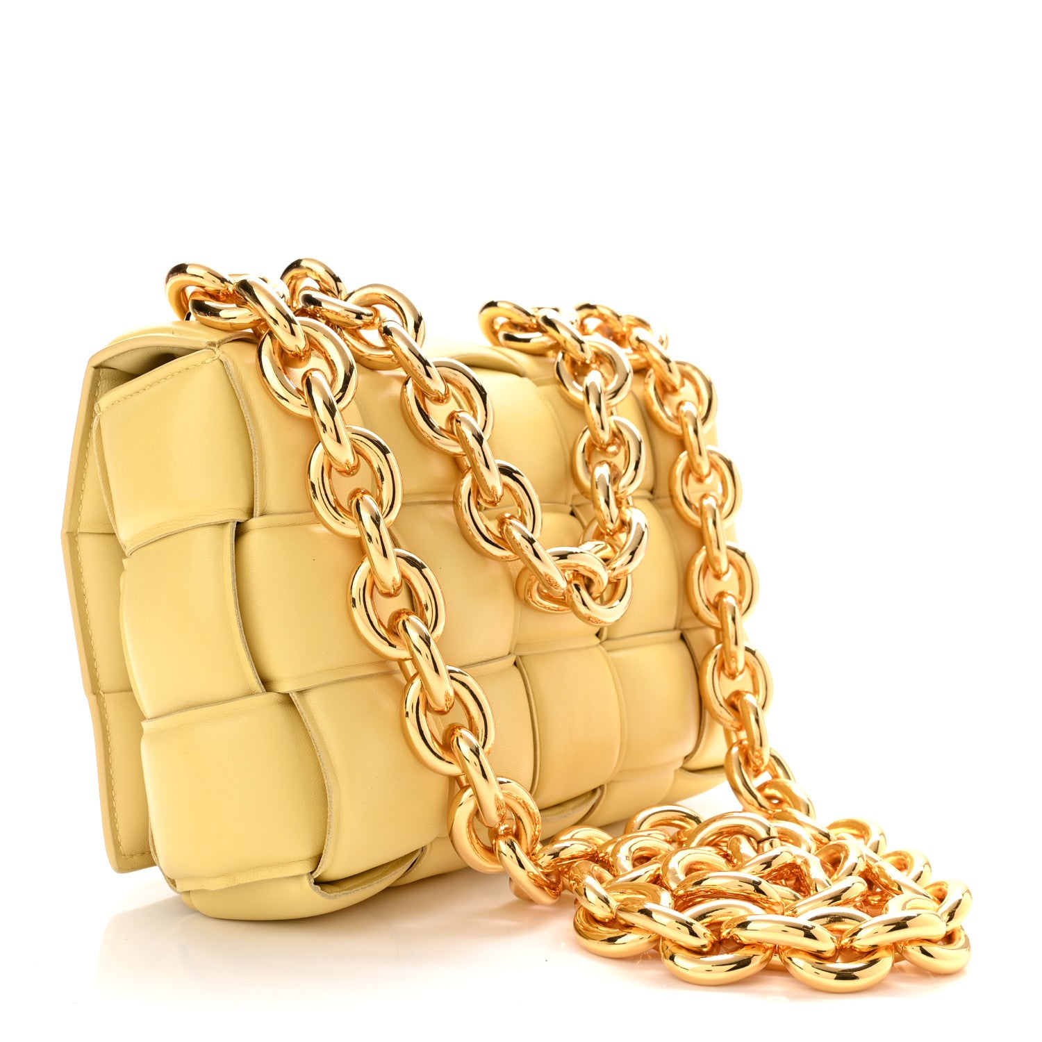 Bottega Veneta Lambskin Maxi Intreccio Padded Chain Cassette Crossbody Bag Butter 3 of 9