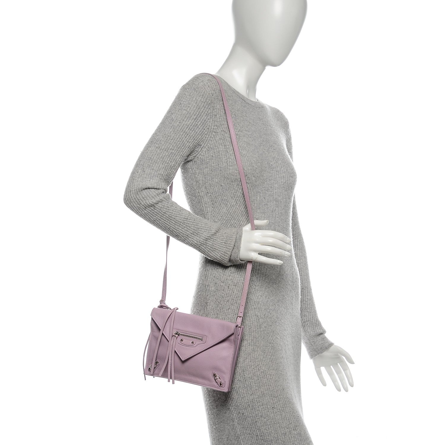 Balenciaga Calfskin Papier Mini Triple Crossbody Rose Orchid 2 of 9