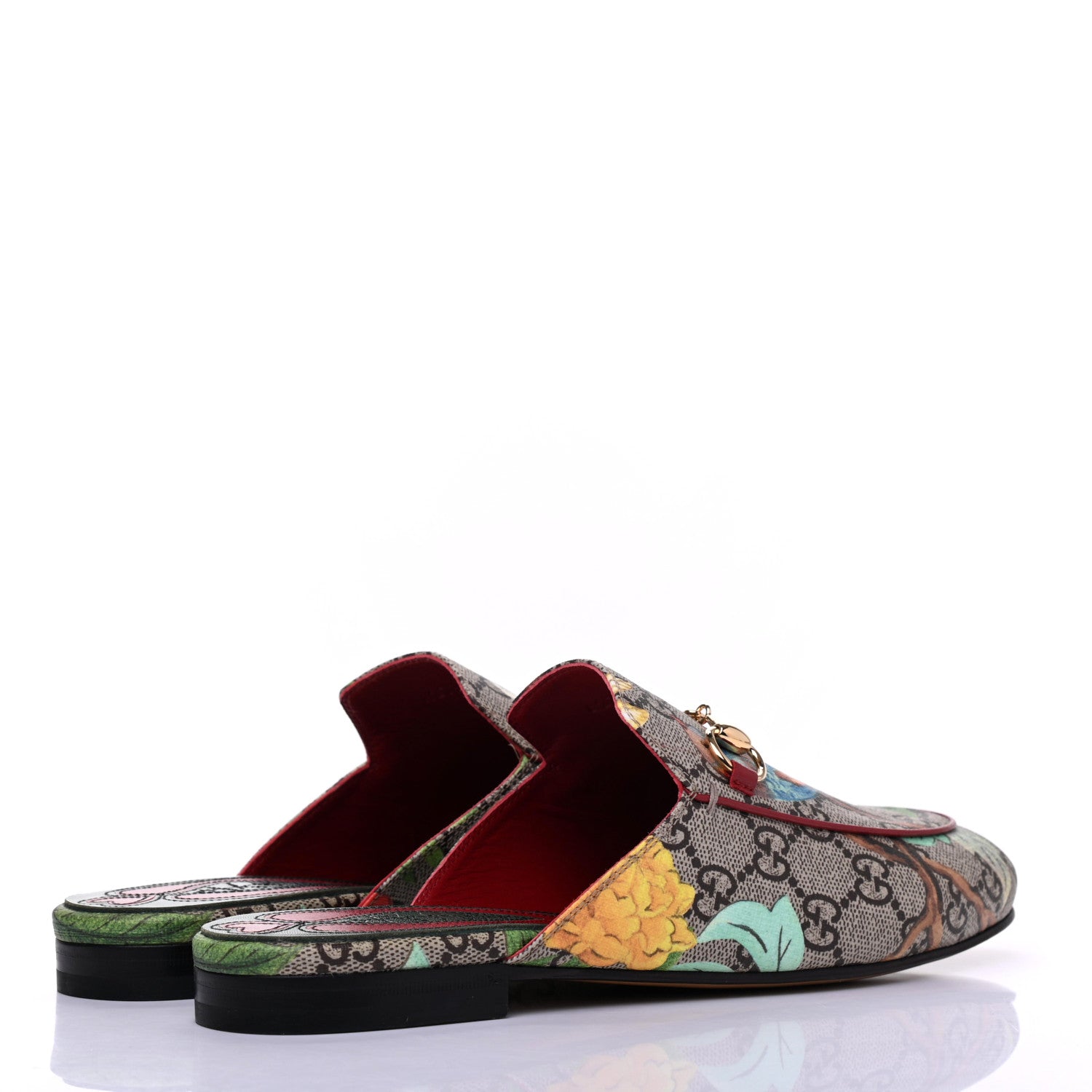 Gucci GG Supreme Monogram Tian Womens Princetown Slippers 36.5 Beige Ebony Multicolor 4 of 10