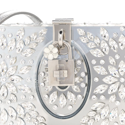 Dolce & Gabbana Crystal Embellished Plexiglass Dolce Box Clutch Silver 7 of 9
