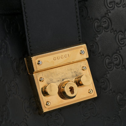 Gucci Guccissima Medium Padlock Tote Black 12 of 14
