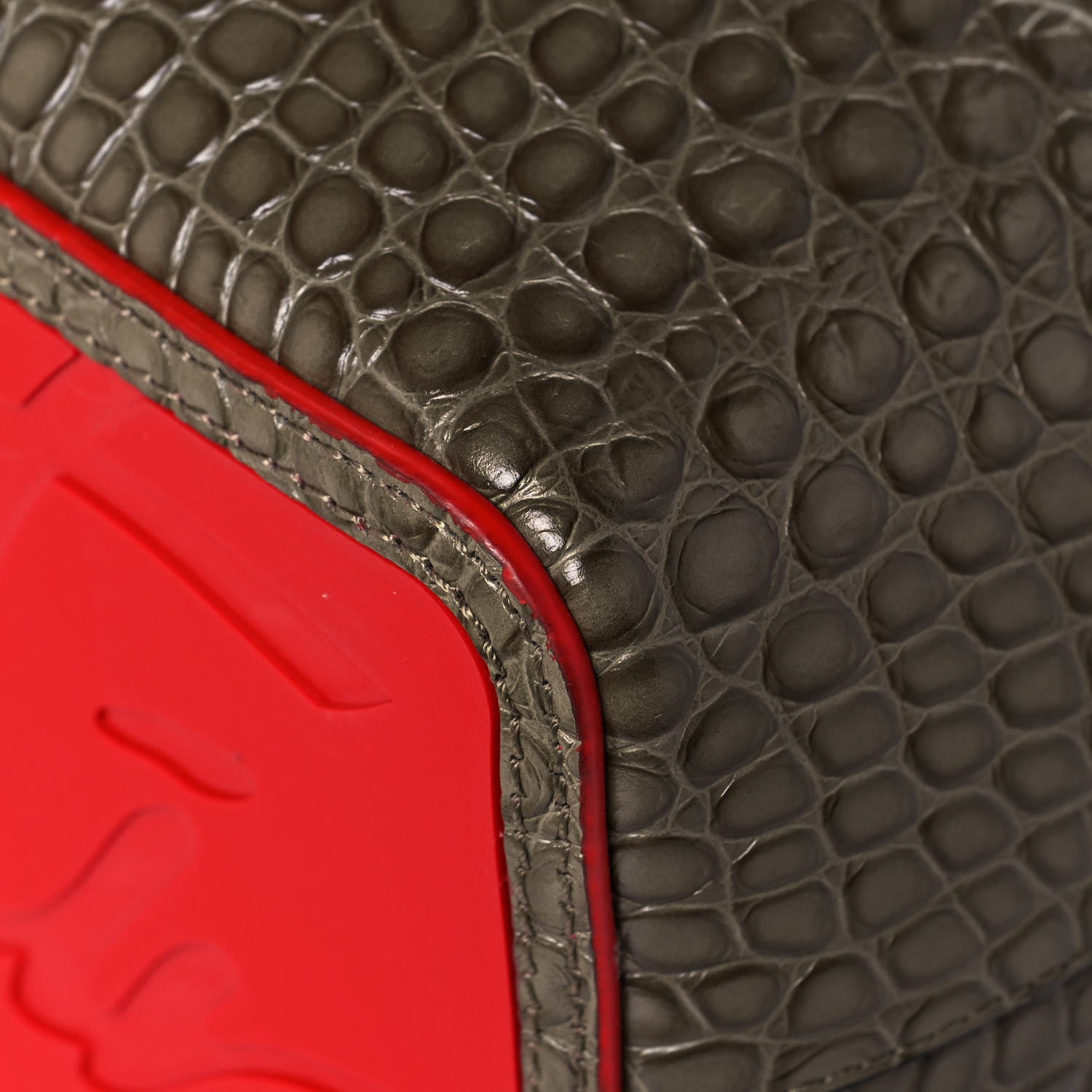 Christian Louboutin Crocodile Embossed Calfskin Spiked Small Cabarock Shopper Tote Silex 9 of 12