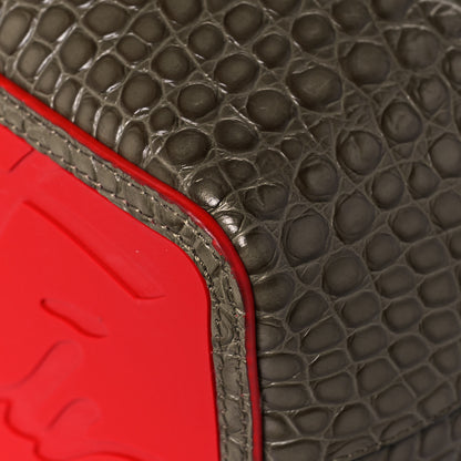 Christian Louboutin Crocodile Embossed Calfskin Spiked Small Cabarock Shopper Tote Silex 9 of 12