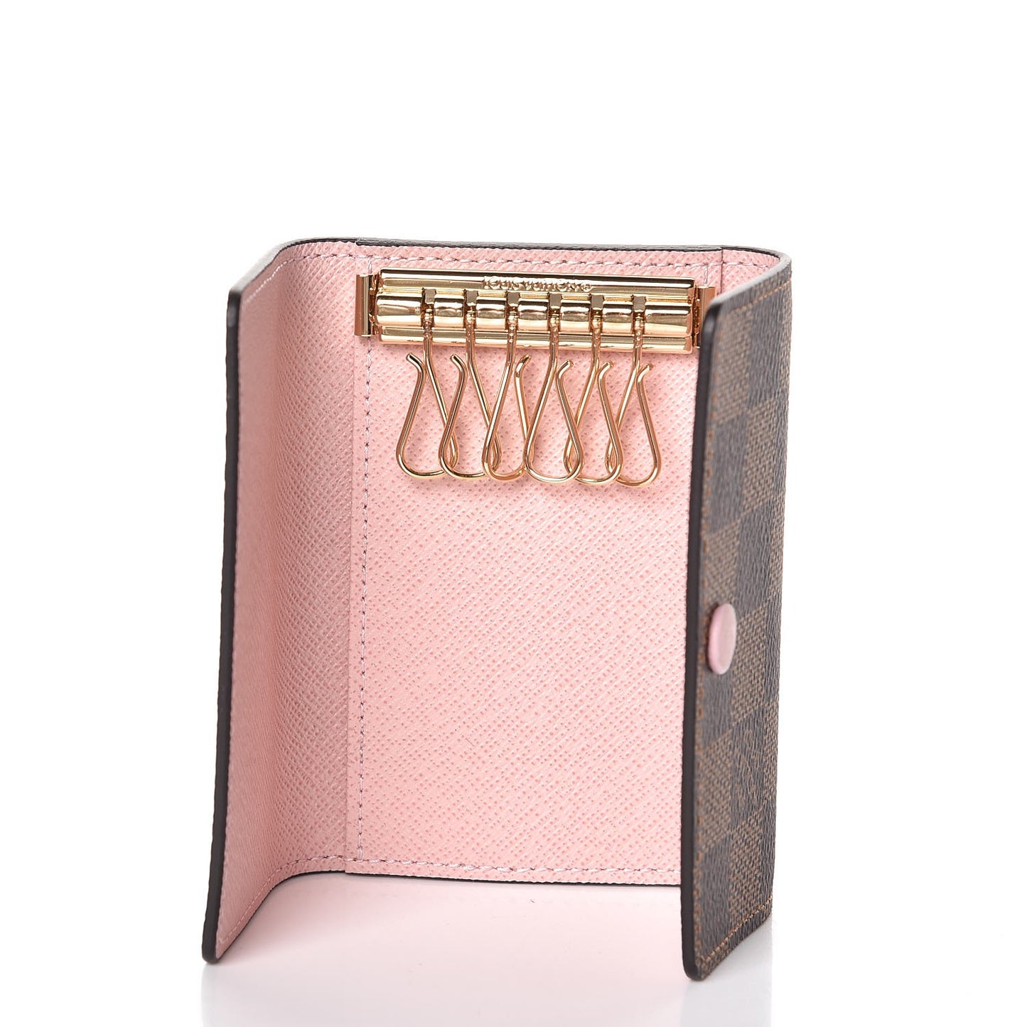 Damier Ebene Multicles 6 Key Holder Rose Ballerine