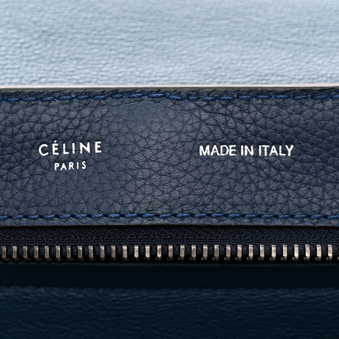 Drummed Calfskin Suede Small Trapeze Indigo