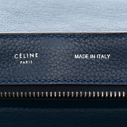 Celine Drummed Calfskin Suede Small Trapeze Indigo 6 of 10