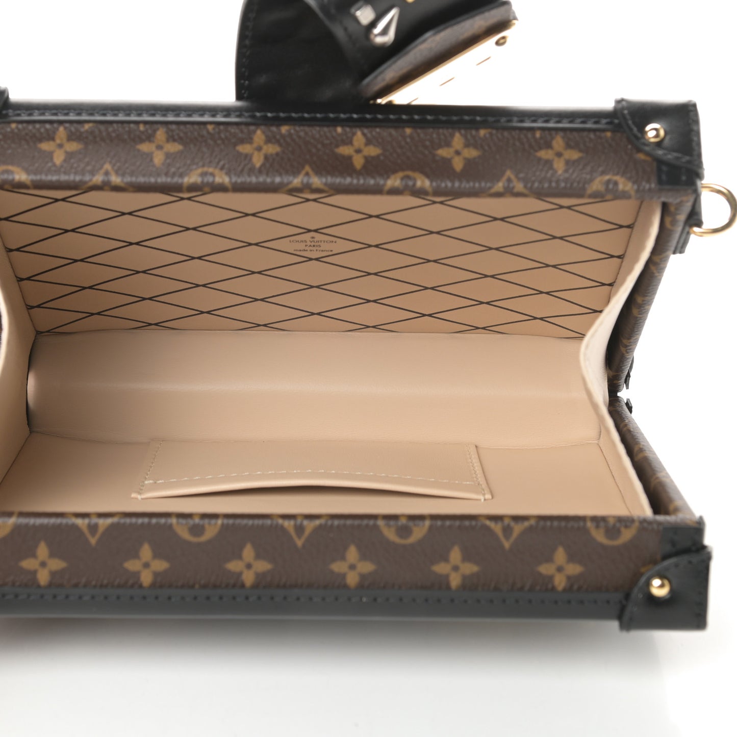 Monogram Taiga Studded Petite Malle Black