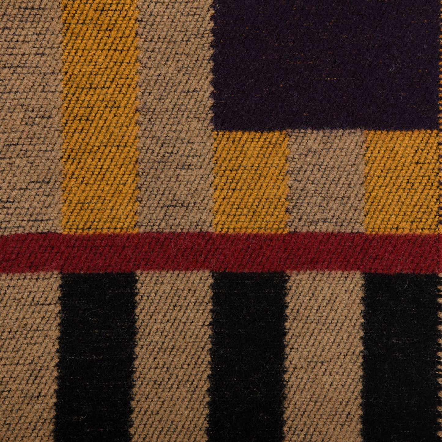 Wool Cashmere House Check Color Block Scarf Saffron