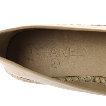 Chanel Lambskin CC Espadrilles 39 Beige Black 7 of 10