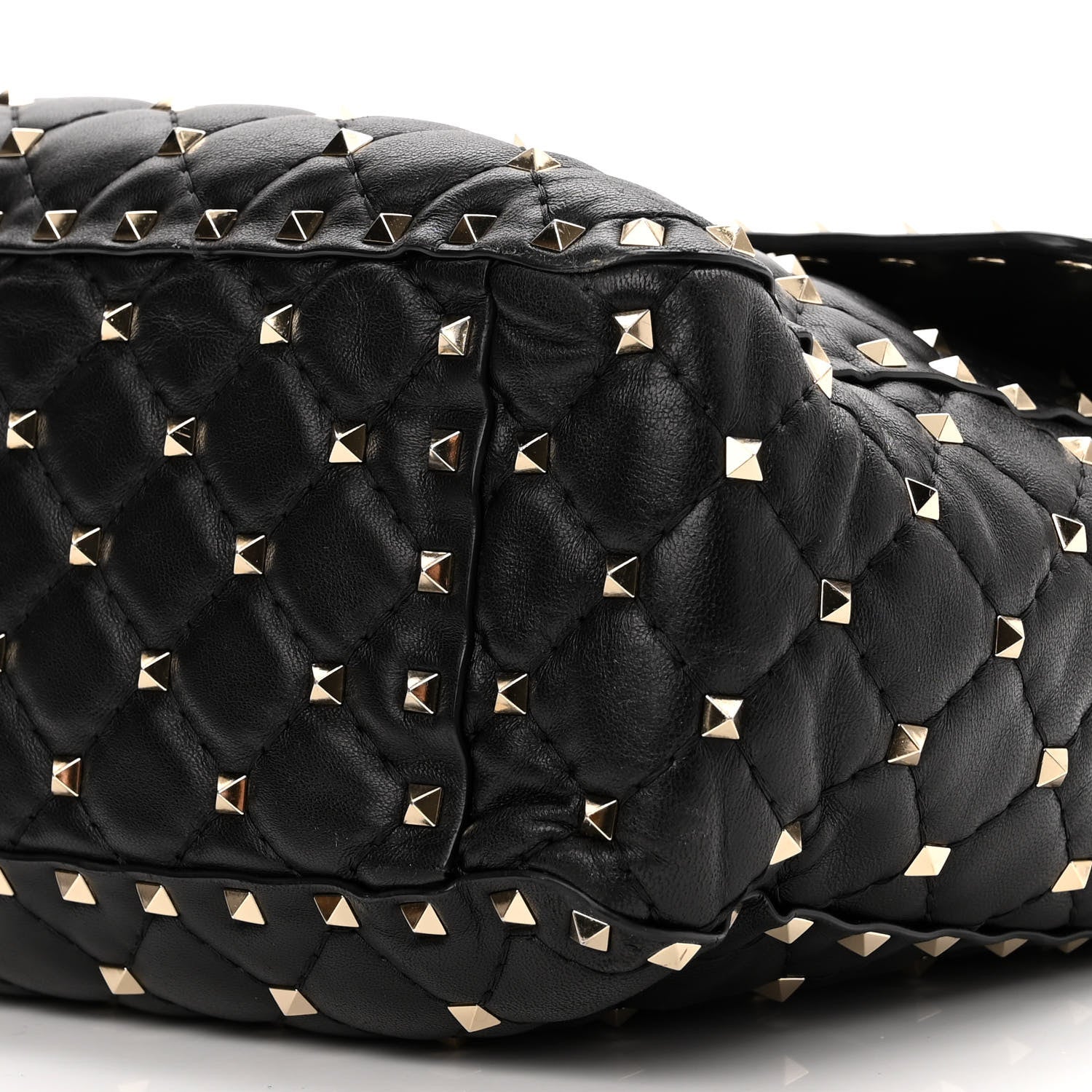 Valentino Garavani Lambskin Maxi Rockstud Spike Shoulder Bag Black 8 of 10