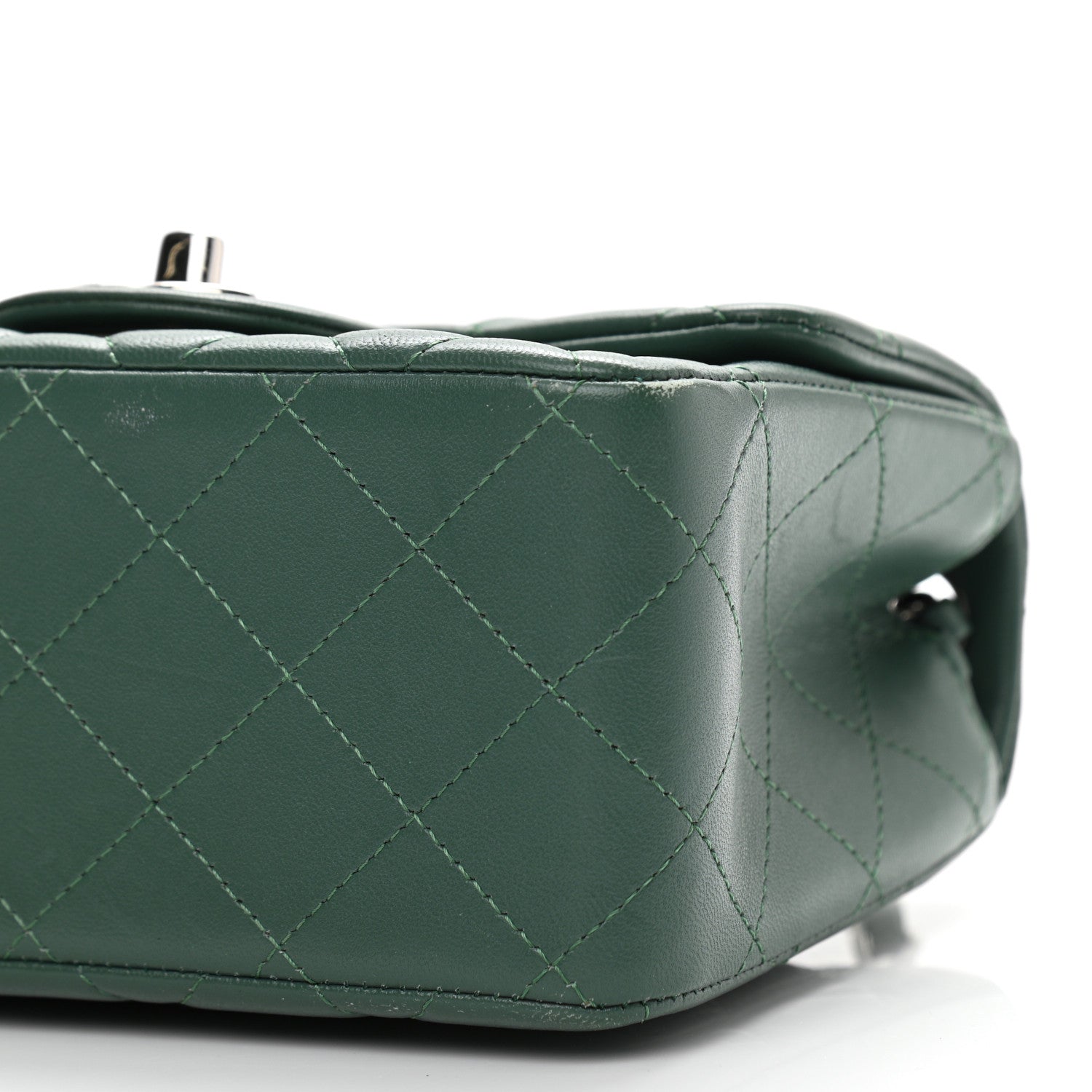 Chanel Lambskin Quilted Mini Square Flap Green 10 of 11