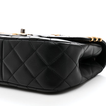 Chanel Lambskin Quilted Small Coco Clips Single Flap Black 10 of 10
