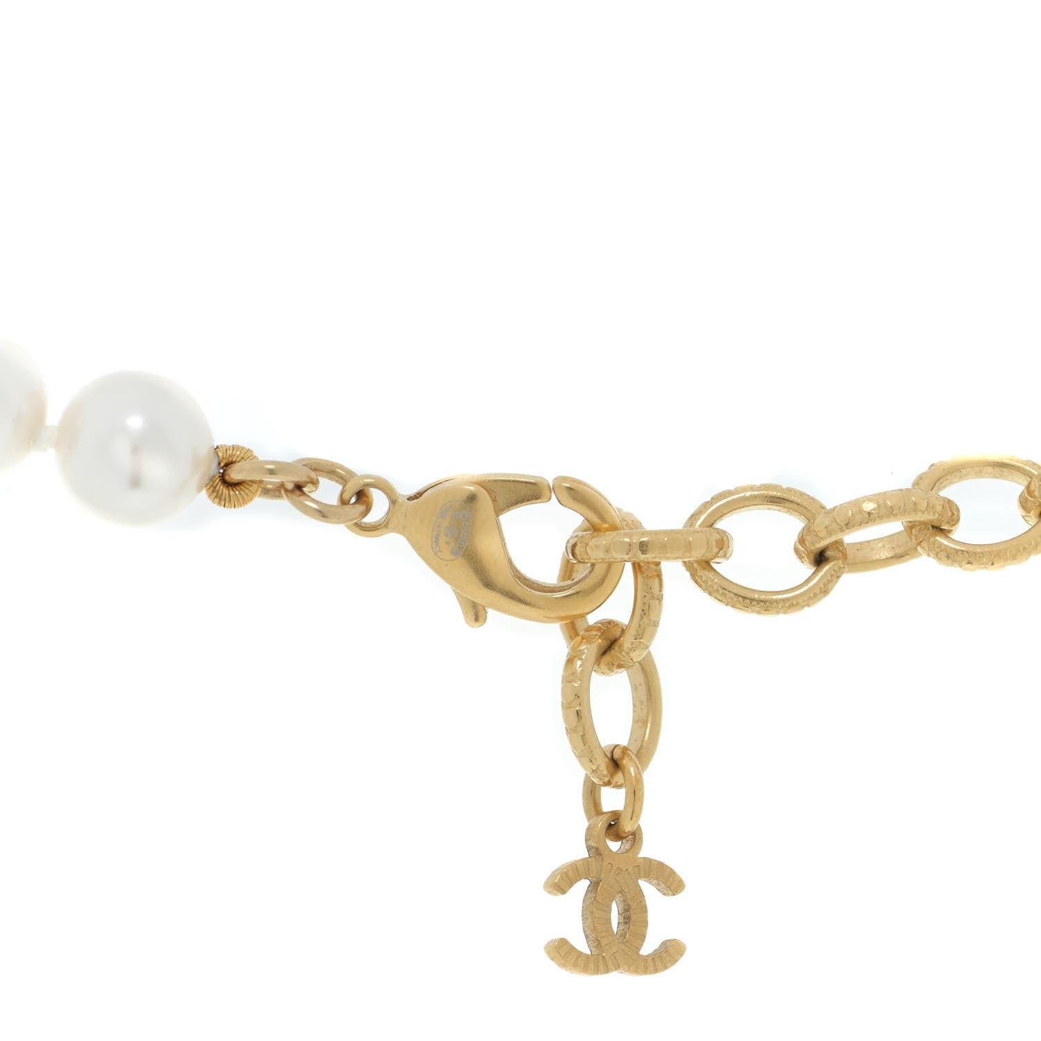 Chanel Pearl Crystal CC Short Necklace Gold 5 of 7