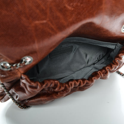 Chanel Crumpled Calfskin Quilted Medium Elastic Flap Bordeaux 5 of 7
