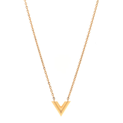 Louis Vuitton Essential V Necklace Gold 1 of 5