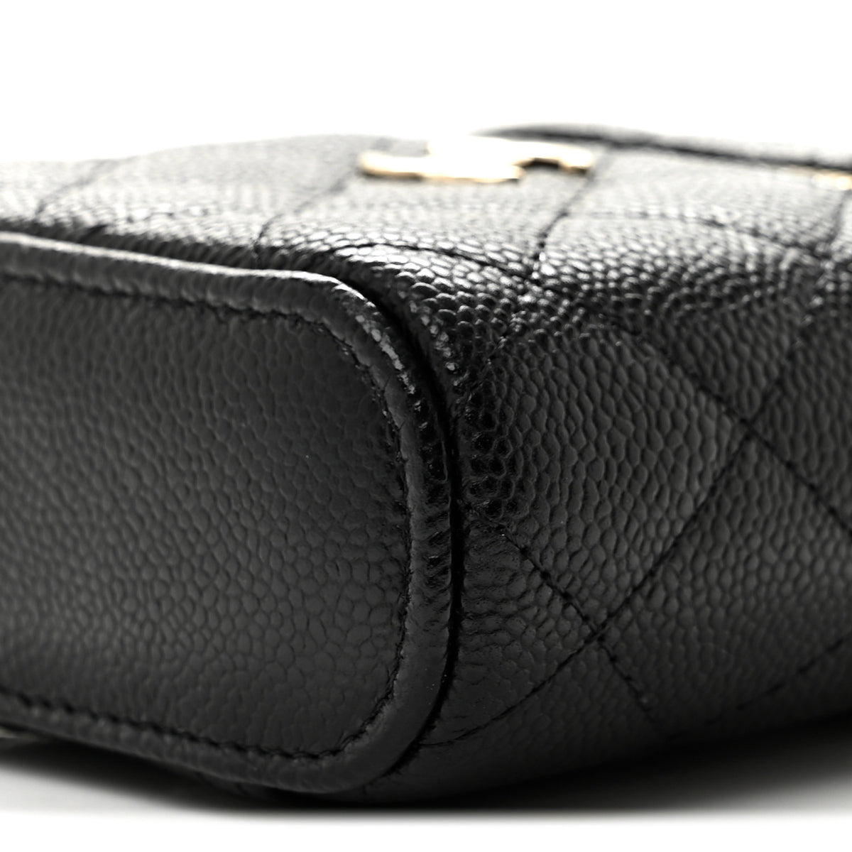 Chanel Caviar Quilted Small Handle With Care Vanity Case With Chain Black 10 of 11