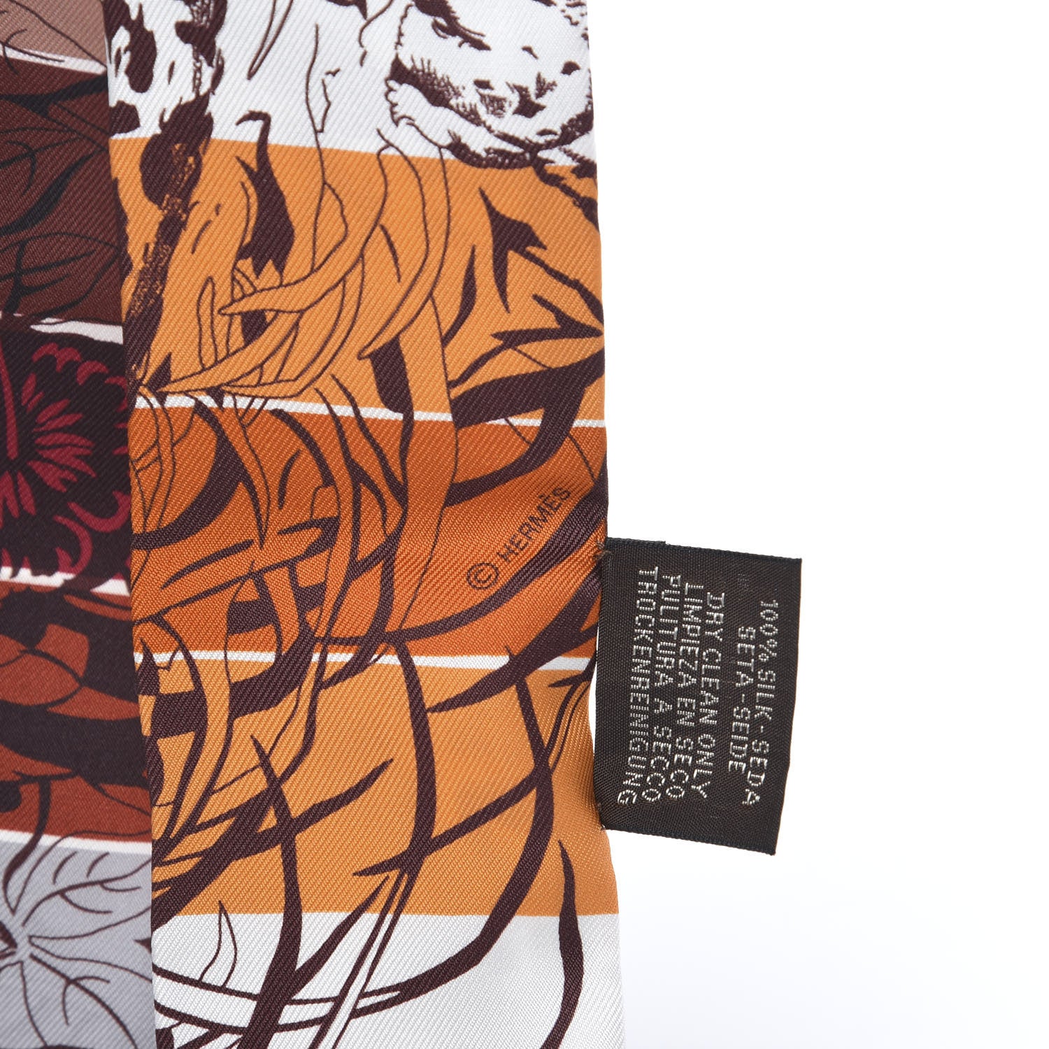 Hermes Silk Jungle Love Rainbow Twilly Brun Brique Fauve 3 of 4