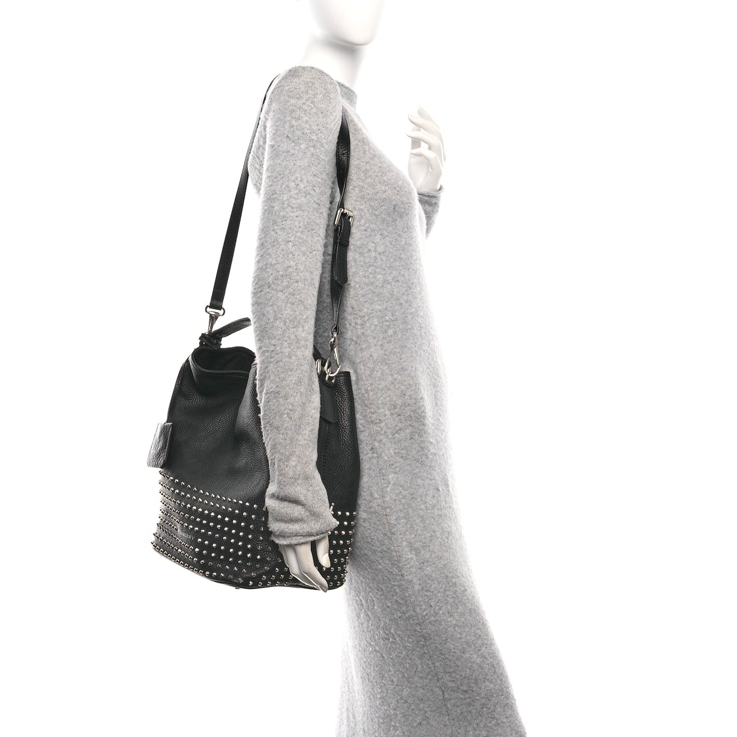 Calfskin Studded Medium Susanna Hobo Black