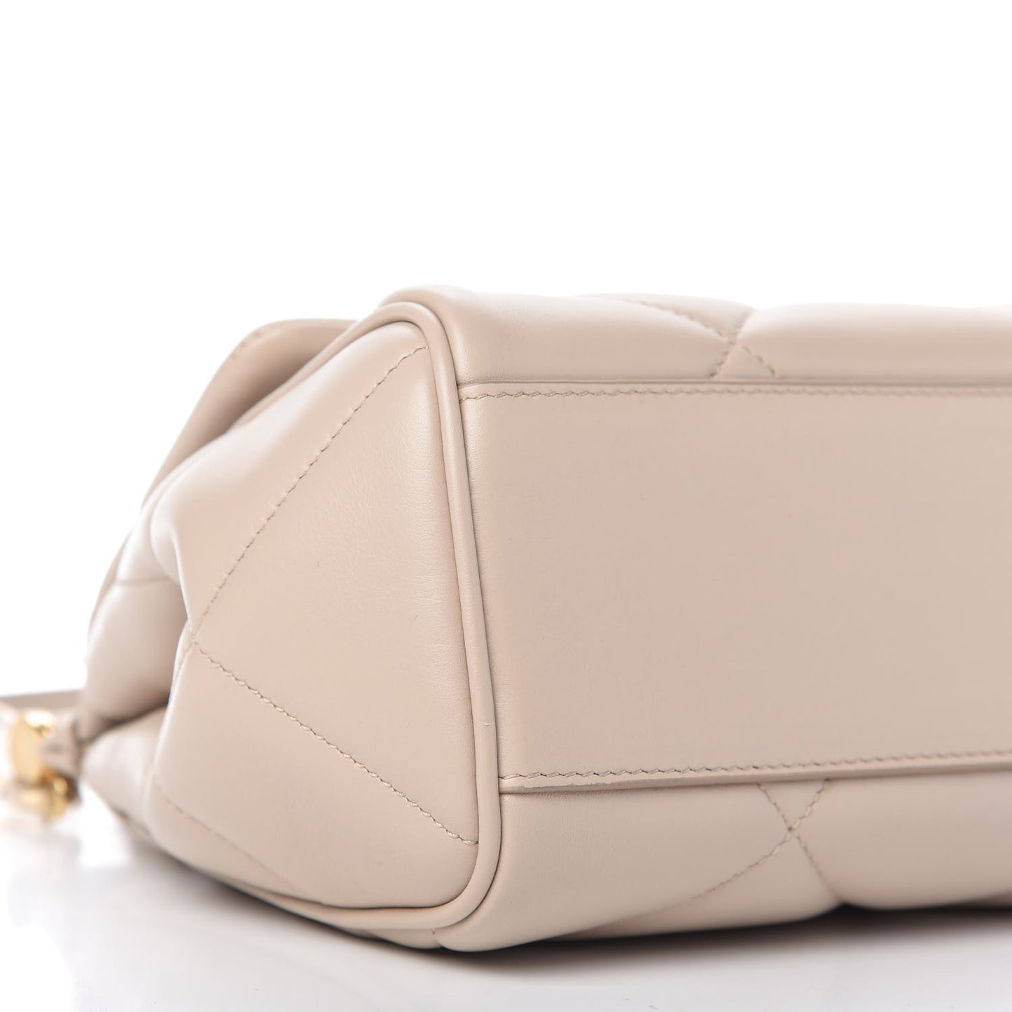 Calfskin Quilted Small Miss Sicily Satchel Beige