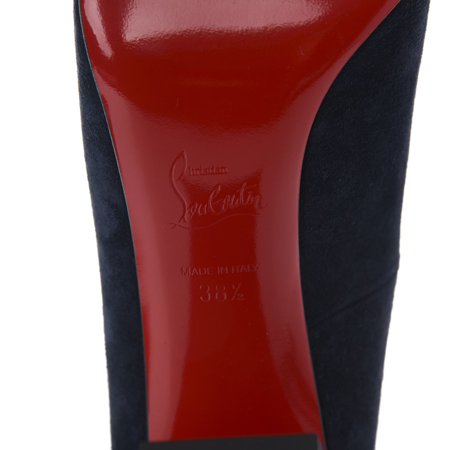 Veau Velours Stretch Gena 85 Bootie 38.5 Navy