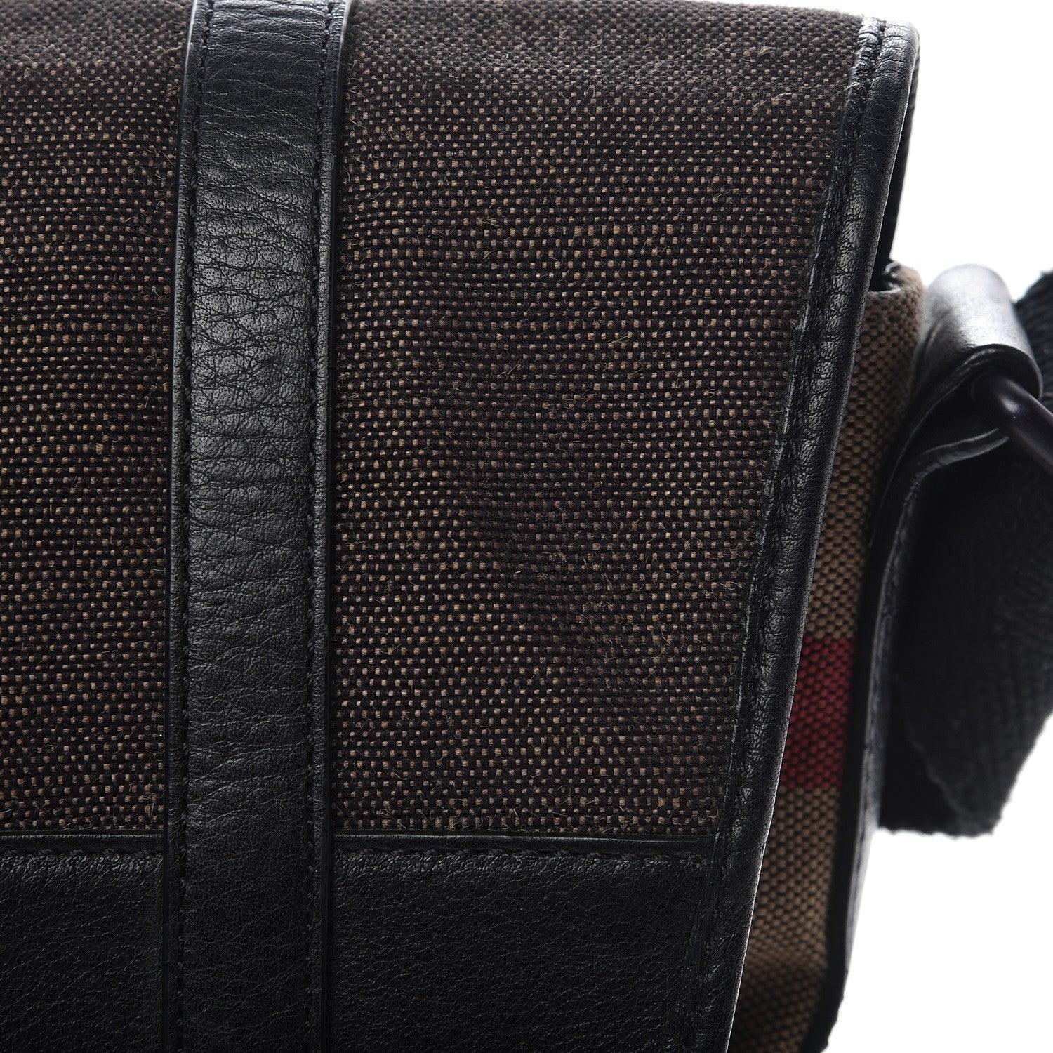 Burberry Brit Canvas Mega Check Grainy Calfskin Messenger Bag 8 of 8