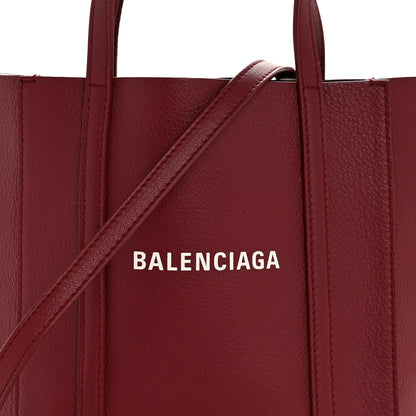 Balenciaga Smooth Calfskin Logo XXS Everyday Tote Dark Red White 8 of 10