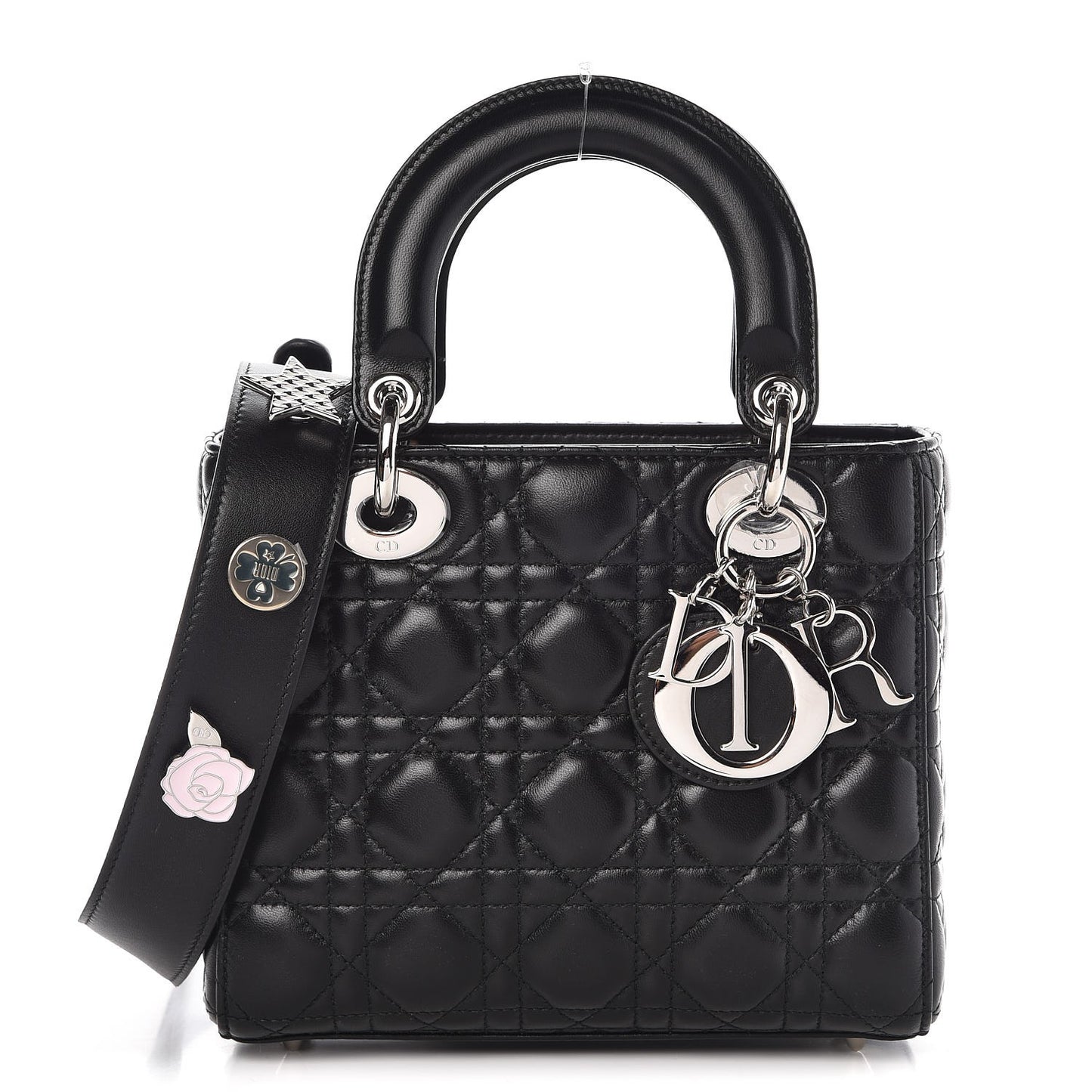 Lambskin Cannage Small Lucky Badges My Lady Dior Black