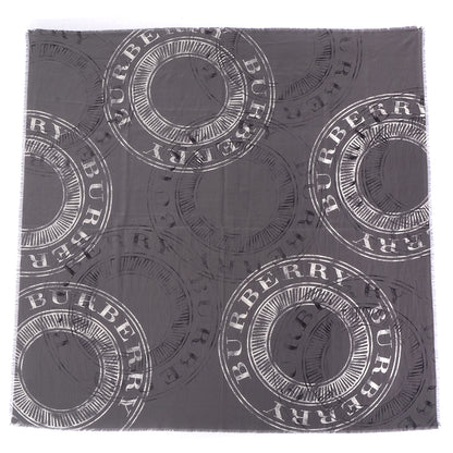 Burberry Silk Stamp Printed Scarf Grey 3 of 4