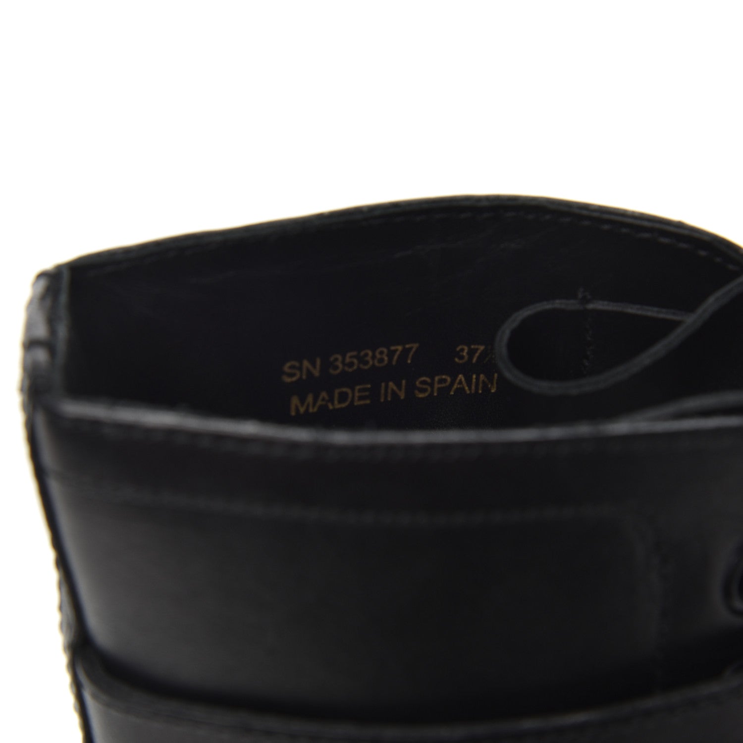 Saint Laurent Smooth Calfskin Studded Strap Rangers Boots 37.5 Black 8 of 16