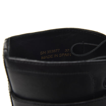 Saint Laurent Smooth Calfskin Studded Strap Rangers Boots 37.5 Black 8 of 16