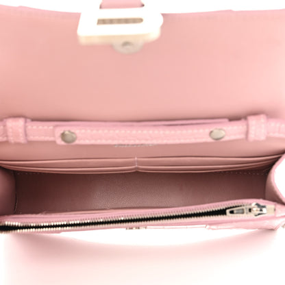 Balenciaga Shiny Calfskin Crocodile Embossed Hourglass Chain Bag Powder Pink 5 of 9